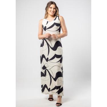 Imagem de Vestido Longo Pau a Pique Estampado Preto