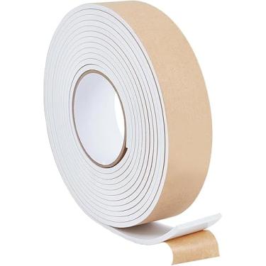 Imagem de Fita autoadesiva de espuma de 16,4 m, 4 cm (L) x 4 mm (T) fita de isolamento de espuma autoadesiva de alta densidade para janela, porta de carro, Turck, ar condicionado, branco