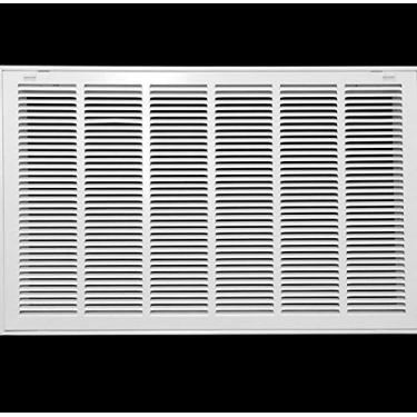 Imagem de Grade de filtro de ar de retorno de aço de 86 cm x 45 cm para filtro de 2,5 cm - abas de plástico fáceis para rosto/porta removíveis - cobertura de duto HVAC - face plana estampada - branca [dimensões