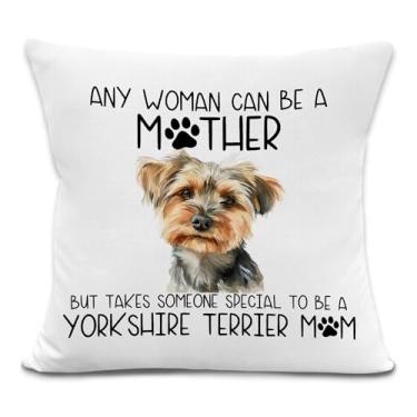 Imagem de laveliabel Yorkshire Terrier Gifts Capas de travesseiro 45,7 x 45,7 cm, presentes Yorkie para mulheres, mães de cães, presentes para amantes de cães, capas de almofada decorativas para decoração de