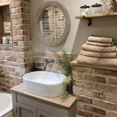 Imagem de LOSOUR Espelho redondo de 61 cm, espelho circular de parede com moldura de madeira maciça, espelhos decorativos para banheiro sobre pia, sala de estar, entrada, quarto, entrada, corredor, hall de