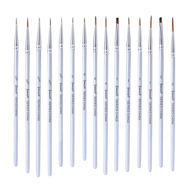 Imagem de JOWOART 15 canetas de nylon para desenho de linha de arame para desenho de linha de quadrinhos ultrafina, detalhamento de linha de madeira de bétula, pincel de pintura aquarela