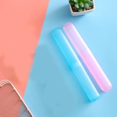 Imagem de Pacote com 2 porta-escova de dentes portátil organizador de higiene pessoal para viagens ao ar livre acampamento em casa viagens de negócios