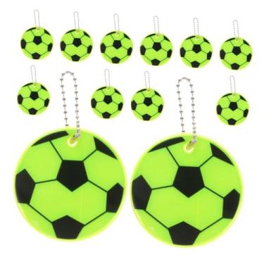 Imagem de POPETPOP 12 peças chaveiros refletivos de bola de futebol que brilham no escuro para crianças para lembrancinhas de festa, ciclismo, corrida ou mochilas escolares