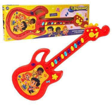 Imagem de Guitarra Musical Infantil 3 Palavrinhas Com Luz e Sons Brinquedo Educa