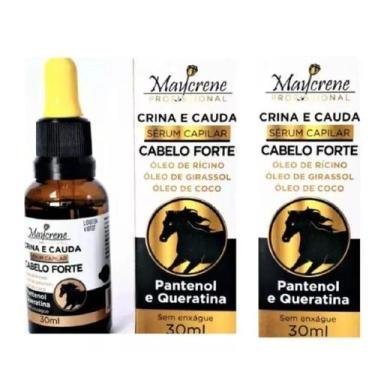Imagem de Kit 2 Sérum Capilar Linha Crina E Cauda Cabelo Forte 30ml Maycrene