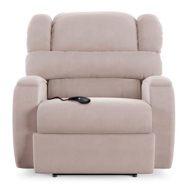 Imagem de Poltrona Do Papai Sala De Cinema Reclinável Manchester Controle Elétrico Usb Veludo Rosê