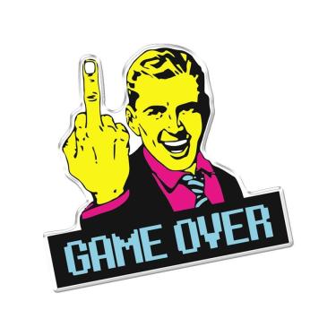 Imagem de Adesivo Decorativo Em Relevo Facil Aplicação Game Over Amarelo