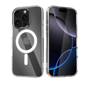 Imagem de Capa transparente compatível com iPhone 16 Pro Max, [compatível com Magsafe] [antiamarelamento] [proteção de nível militar] à prova de choque fina para iPhone 16 Pro Max de 6,9 polegadas, transparente