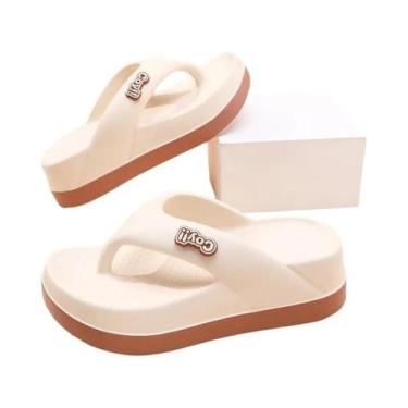 Imagem de Chinelo Feminino De Verão Com Solado Grosso, Aumenta a Altura, Antider