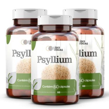 Imagem de Psyllium Premium 500mg 60 Capsulas - 3 Potes A Fibra Natural Que Transforma Sua Saúde Digestiva