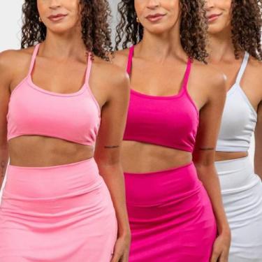 Imagem de 3 Top Alça Fina Fitness Nadador sem Bojo Liso para Valorizar Treinos d