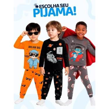 Imagem de Pijama Infantil Menino Manga Longa  Escolha Seu Modelo, com Estampas F