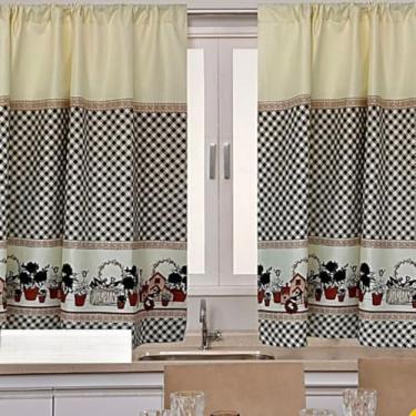 Imagem de Cortinas para Quarto, Cortinas para Sala de Estar Cortinas para Cozinha Cortinas de Vidro Estampadas Tema Natalino DecoraçãO para Casa 200 Cm X 130 cm - Natal(Fazendinha,200x130CM)