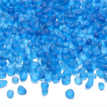 Imagem de SUREAM Pequenas pedras de aquário, seixos de aquário de 400 g para aquário, vidro marítimo a granel para enchimento de vaso de terrário, decoração de casa e artesanato DIY (água-marinha)