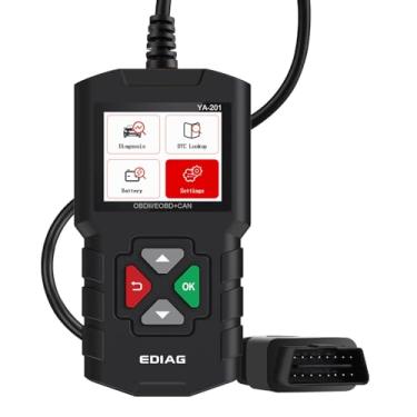 Imagem de EDIAG Leitor de código YA-201, ferramenta de diagnóstico de carro, scanner Obd2, cheque a luz do motor, leitor de código de veículo para sensor O2, sistemas EVAP, gráficos atualizados, estado da