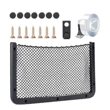 Imagem de Armazenamento de rede de malha RV | Moldura ABS RV Cargo Bolso de malha elástica, organizador de rede com parafusos e , acessórios automotivos com ganchos para lanches, bebidas