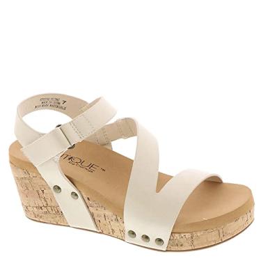 Imagem de Corkys Sandália feminina casual Spring Fling casual salto médio 5-7,6 cm - preta, Creme, 10