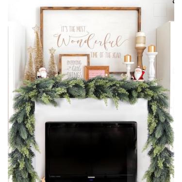 Imagem de DearHouse Guirlanda de Natal de Pinho, Guirlanda de Vegetação Artificial de Inverno de 6 Pés para Temporada de Férias, Lareira, Mesa, Corredor, Decoração de Peça Central
