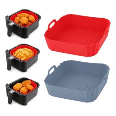 Imagem de Kit 2 Formas Silicone Antiaderente Reutilizável Air Fryer Sortido
