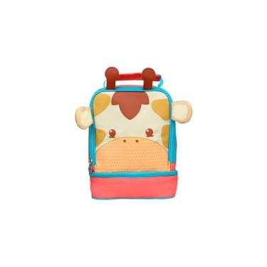 Imagem de Lancheira Térmica Infantil de Costas Escolar, Estampa Girafa, Poliéster, 19x11x23cm, com Alça e Compartimento Interno