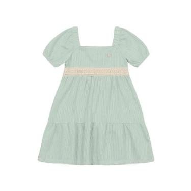 Imagem de Vestido infantil menina em linho Mundi - Brandili, Verde, 3