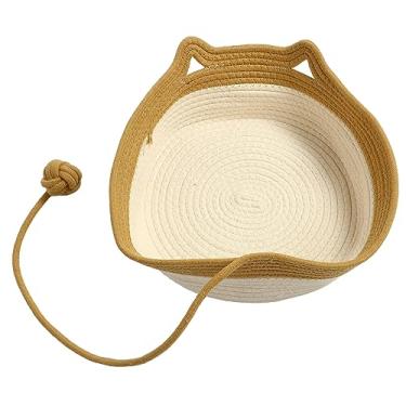 Imagem de Cama de Gato de Corda de Algodão Tecida à Mão, Cama de Dormir Multifuncional Requintada e Confortável para Casa de Gato para Suprimentos para Animais de Estimação
