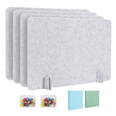 Imagem de Pacote com 4 painéis de privacidade de mesa 40 x 59,9 cm painel divisor acústico portátil divisória de mesa divisor de mesa com isolamento visual de ruído para área de recepção de estudo de estudante