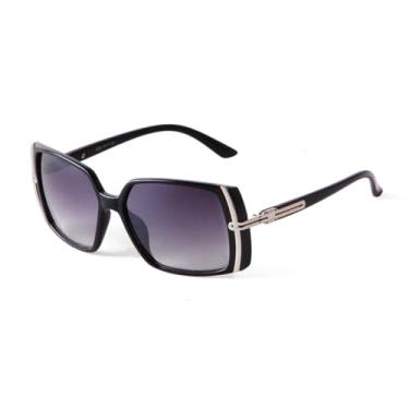 Imagem de HCHES Óculos de Sol Oversized Femininos Pretos com Rebites - Modelo de Luxo (1)