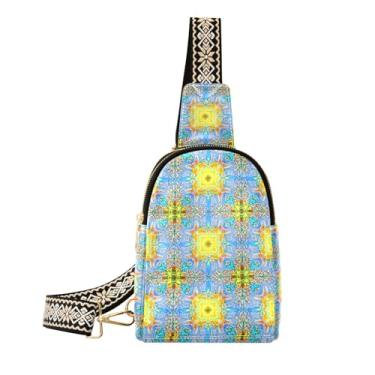 Imagem de CEBUGI Bolsa feminina floral pequena tiracolo de couro, pochete para trilhas, viagens ao ar livre
