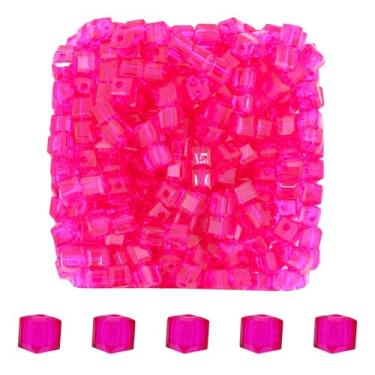 Imagem de Mandala Crafts Contas de cristal rosa choque de 4 mm – 500 contas de vidro facetadas para fabricação de joias, suprimentos de contas, artesanato DIY, pulseiras, colares, brincos e contas