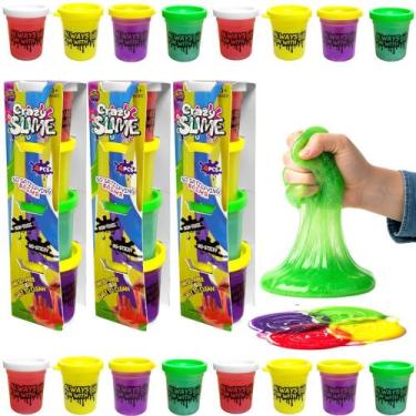 Imagem de 12 Potinhos Slime Geleca Coloridos para Lembrança Festa Infantil p/ Sa