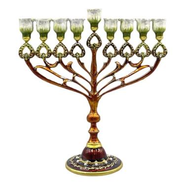 Imagem de predolo Castiçal de 9 Braços, Menorá de Hanukkah, Suporte Decorativo Romântico para Velas em Formato de Coração, Luxo para Festas e Decoração de Natal.