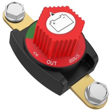 Imagem de Interruptor de desconexão de bateria de poste lateral, interruptor de corte de bateria CNAODUN 12-48V para serviço pesado de desligamento de bateria para carro, trailer, barco e veículo (liga/desliga