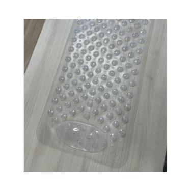 Imagem de Tapete Para Box Antiderrapante com Ventosas Tapete de Banheiro Massageador para os Pés Modelo Retangular (Transparente 649)