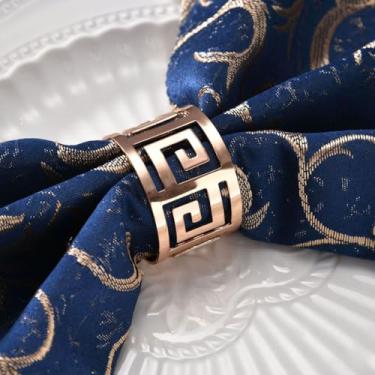 Imagem de 04 Anel Porta Guardanapo Metal Vazado Caracol Duplo (Rosê)