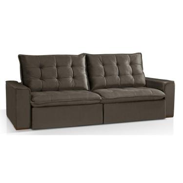 Imagem de Sofá Modular 4 Lugares Retrátil e Reclinável Veludo Marrom