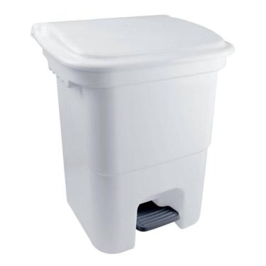 Imagem de Lixeira Plástica Com Pedal 50l - Plasvale Branco
