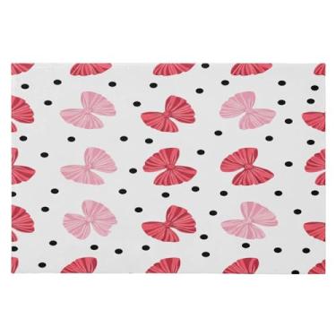 Imagem de Wassud Tapete de porta com laços e pontos 61 x 89 cm, tapete antiderrapante lavável com suporte de borracha, tapete macio e macio para sala de estar, quarto, entrada, entrada