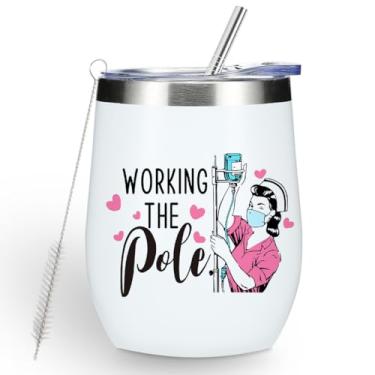 Imagem de Copo de vinho engraçado, acessórios de enfermeira para o trabalho, presentes de enfermeira para mulheres, presentes de enfermagem RN para enfermeiras, aniversário, Natal, xícara de café, copo de vinho