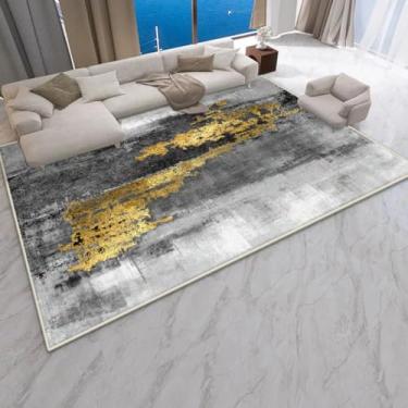 Imagem de Tapete para sala de estar com decoração abstrata moderna, tapete grande para sofá, quarto, sala de estar, tapete de chão fácil de limpar (180 x 250 cm/Sem fiapos - 11)