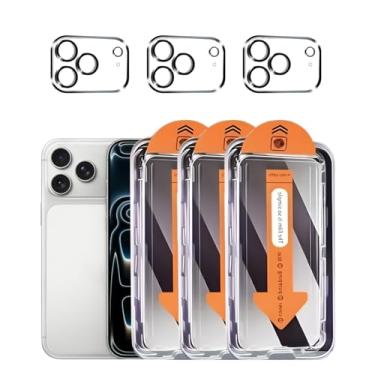 Imagem de Pacote com 3 protetores de tela de privacidade para iPhone 17 Pro Max [6,9 POLEGADAS] Acessórios privados antiespião, filme compatível com capas, protetor de lente de câmera de vidro temperado de grau