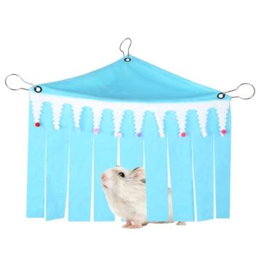 Imagem de Esconderijo de canto de porquinho-da-índia, refúgio de habitat de furões suspensos, rede de animais pequenos de 3 lados para hamsters, esquilos, chinchilas, coelhos, ouriços