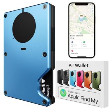 Imagem de Carteira Air para homens com chip AirTag integrado, funciona com Apple Find My (apenas iOS), rastreie suas carteiras, carteira minimalista fina para homens, carteira masculina RFID, porta-cartão de