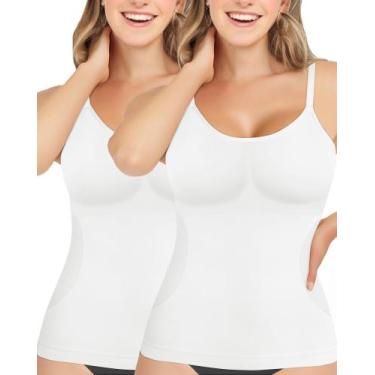 Imagem de Camisola feminina Shapewear AURUZA Tummy Control, 4GG, branca x2