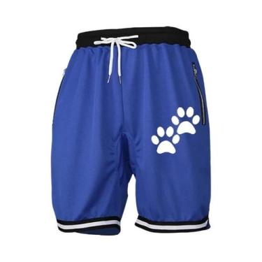 Imagem de Bermuda De Basquete Masculina Respirável Com Cintura Elástica E Bolso 