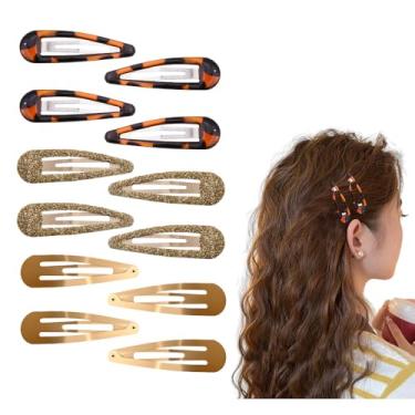 Imagem de Grampos de cabelo de metal dourado com concha de tartaruga presilhas para mulheres loiras pequenas cintilantes clipes de estampa de leopardo presilhas de cabelo grampos de cabelo franja decorativa