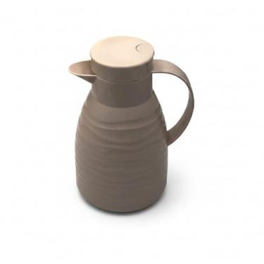 Imagem de Garrafa Térmica Capri Nude 1 Litro, Plástico e Vidro, Isolamento Térmico, 23,5x24,5x15cm, 520g