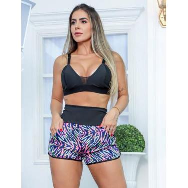 Imagem de Conjunto Feminino Esportivo com Short Running Estampado + Top com Bojo