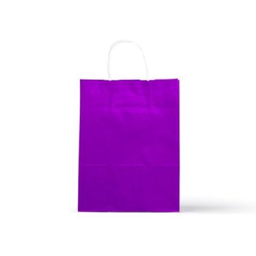 Imagem de Sacola de Papel Kraft Colorido P 18x22x9cm 100und(Roxa)